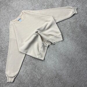 Vintage Y2K Beige Blank Sweatshirt XL